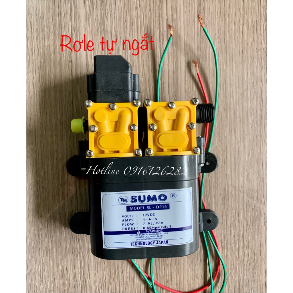 Bộ máy bơm đôi cao áp mini SUMO kèm nguồn tổ ong 12V 10A chính hãng