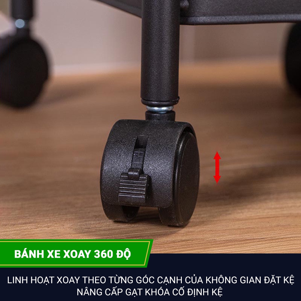 Kệ xoay hình vuông để đồ nhà bếp đa năng 5 tầng có bánh xe LABI VN LB076