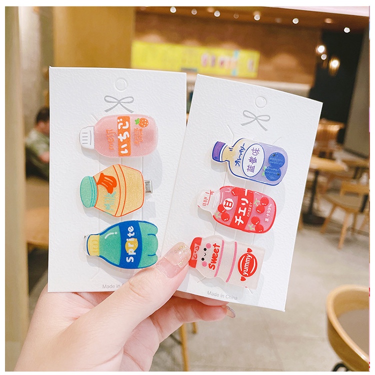 Kẹp Tóc Hình Bình Nước Ngọt Hoạt Hình Dễ Thương Cho Bé Gái