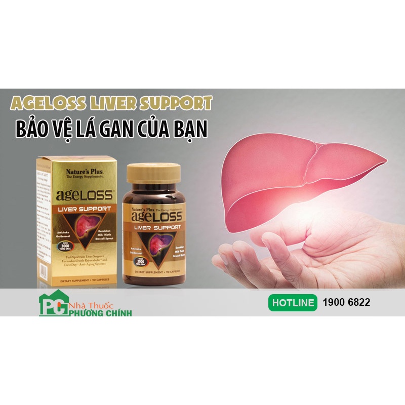 Viên Uống Giải Độc Gan, Hạ Men Gan Ageloss Liver Support Giúp Thải Độc, Làm Mát Gan, Tăng Cường Chức Năng Gan