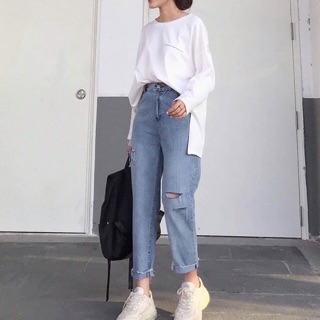 bst Quần baggy rách tua gấu KA473 03
