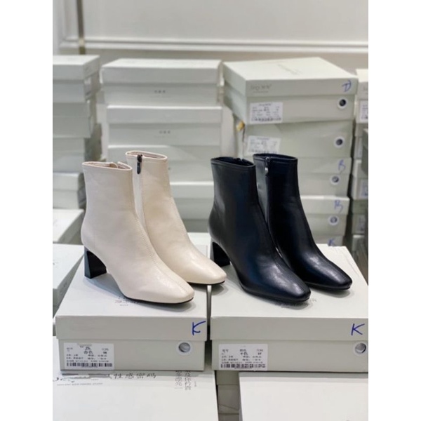 X(ẢNH THẬT) Boot Sexy 7p Gót Vân Gỗ Khoá Hông Da Mềm Êm Fullbox Cao Cấp