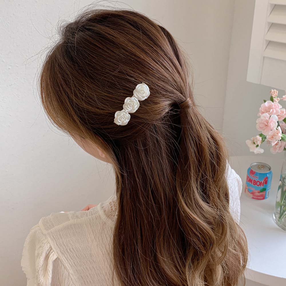 Kẹp Tóc Hình Hoa Hồng Bằng Hợp Kim Acrylic Nhiều Màu Thời Trang Hàn Quốc Cổ Điển Cho Nữ