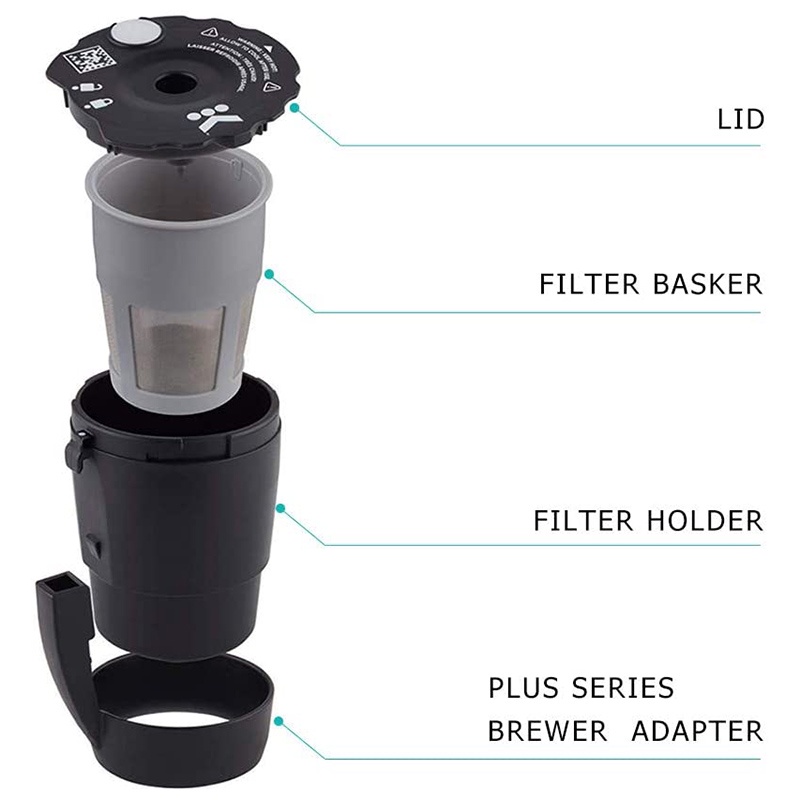 Bộ lọc cà phê tái sử dụng Tương thích với Keurig My K-Cup 1.0 '2.0 Tất cả các máy pha cà phê tại nhà Keurig ( Đen , 2 cái
