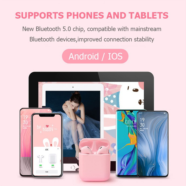 [𝘽𝙖̉𝙣 𝙉𝙖̂𝙣𝙜 𝘾𝙖̂́𝙥 𝟮𝟬𝟮𝟬] Tai nghe Bluetooth không dây Inpods i12s Đủ Bass Treble, Nghe Đều 2 Tai