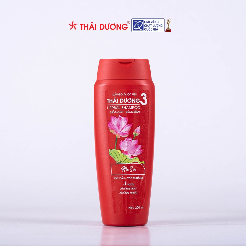 Dầu gội dược liệu Thái Dương 3 hương Hoa Sen chai 200ml - Sao Thái Dương