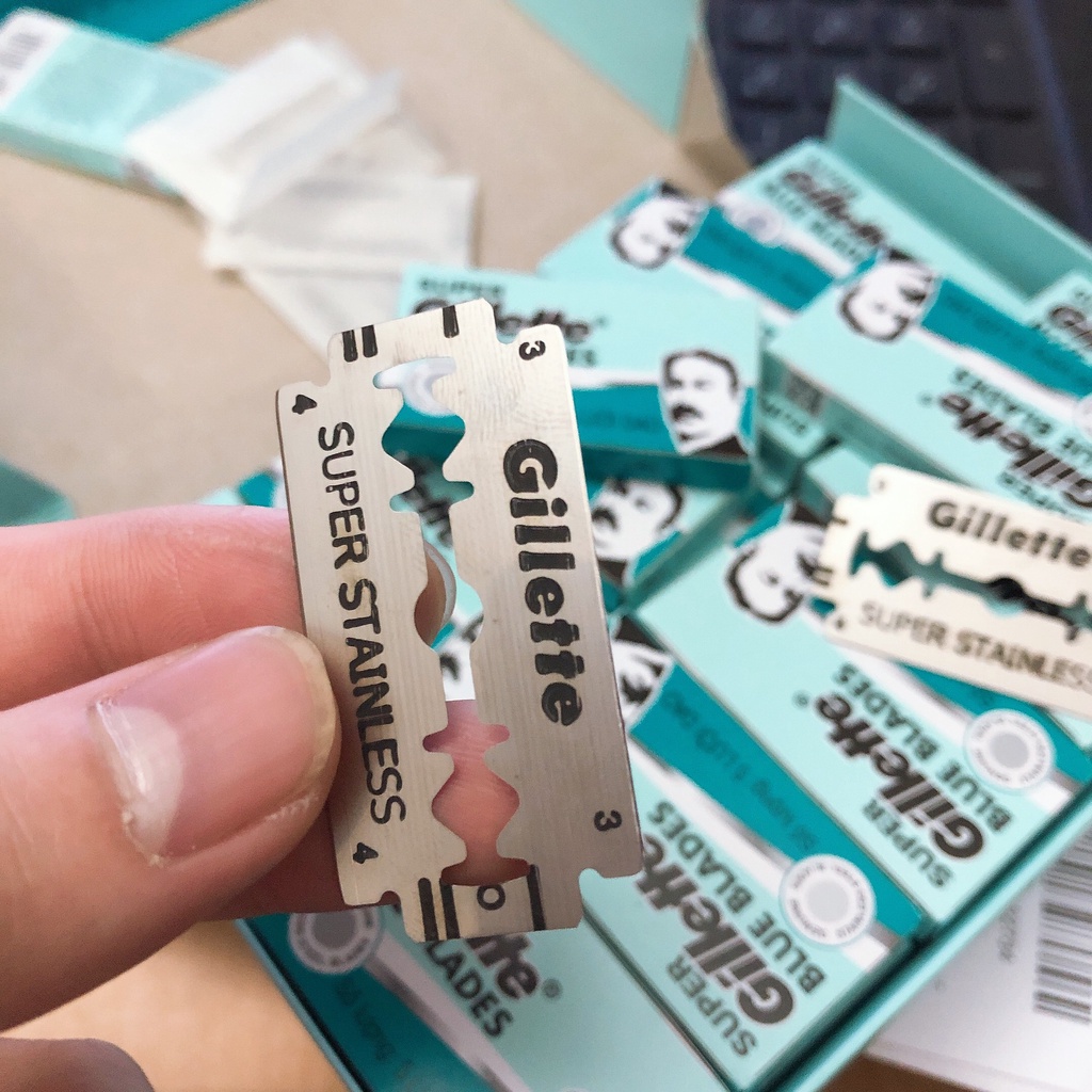 Lưỡi lam Gillette super  màu xanh - Hộp 200 lưỡi