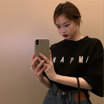 Áo thun tay ngắn dáng rộng phong cách Hàn Quốc trẻ trung thời trang dành cho nữ