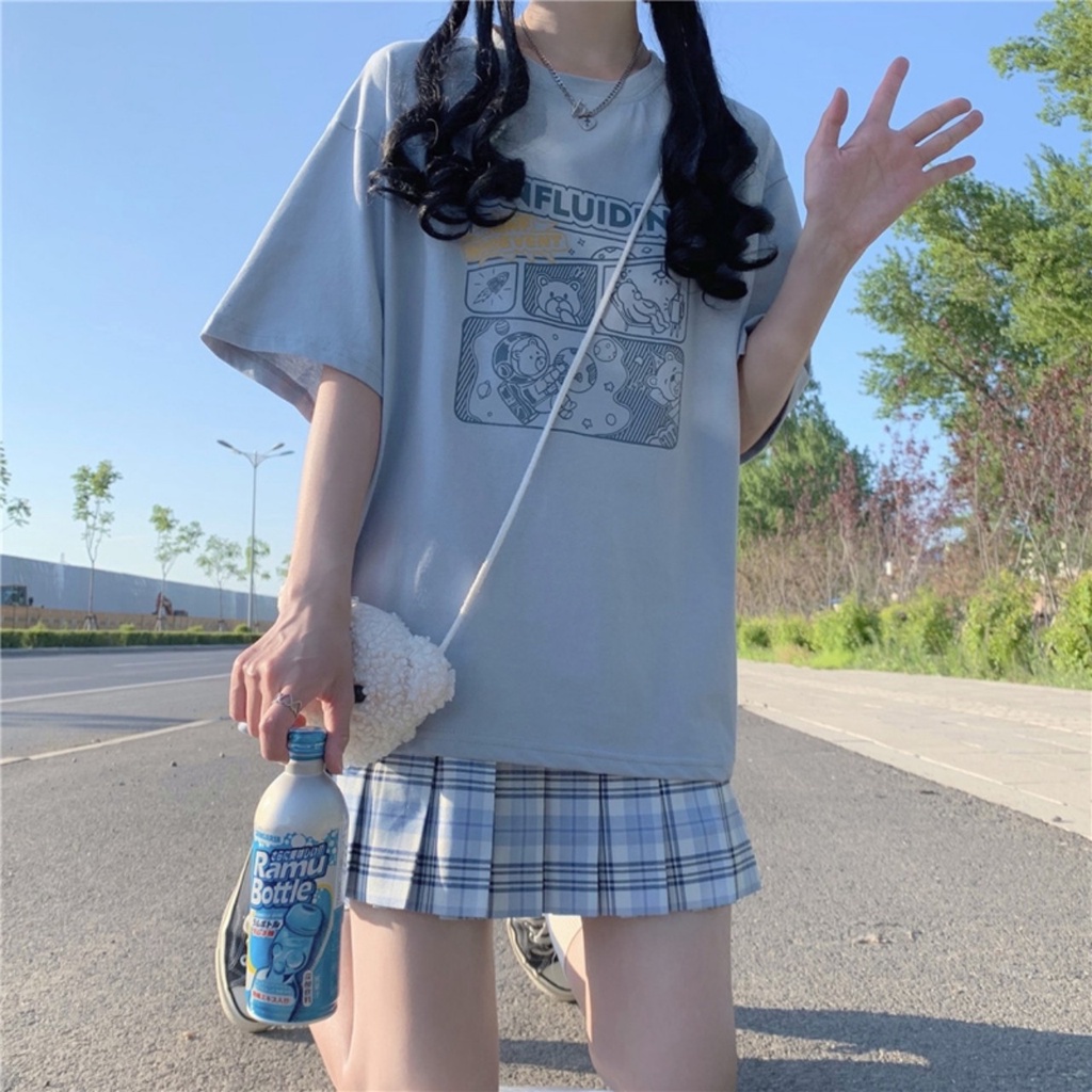 [Có size từ 20kg__90kg] [ 10 mẫu áo thun xanh nữ ] áo thun form rộng tay lỡ_ áo thun size s,m, l,x.AP27 | BigBuy360 - bigbuy360.vn