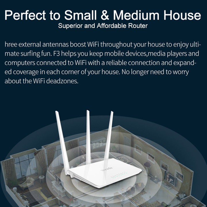 Bộ Phát Wifi Router Tenda F3 300Mbps 3A Anten 1 Wan, 3 Lan Port | BigBuy360 - bigbuy360.vn