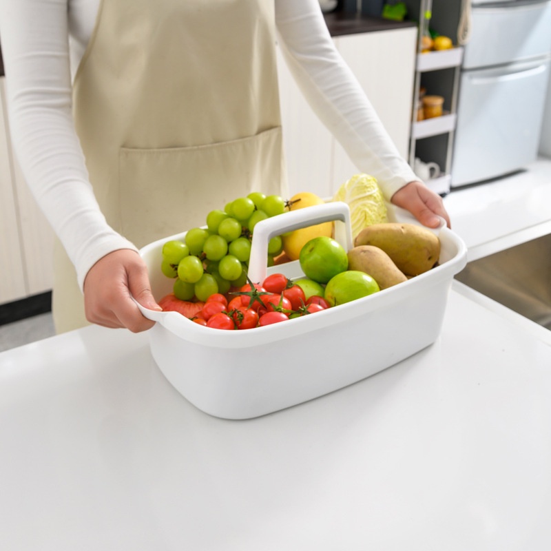 Giỏ Đựng Trái Cây / Đồ Dùng Nhà Bếp / Tắm Bằng Nhựa Có Tay Cầm Đa Năng Tiện Dụng