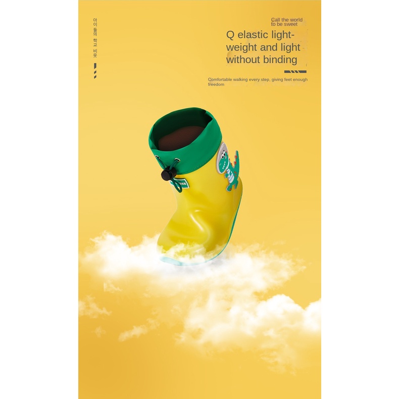 Lemonkid Giày đi mưa trẻ em mới cho bé trai và bé gái giày đi mưa nước cho học sinh, giày chống thấm nước + không trơn trượt + nhẹ để mang theo