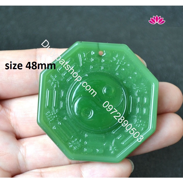 Mặt đá hình bát quái 48mm dùng làm mặt dây chuyền, trang trí phong thủy, móc chìa  khóa...