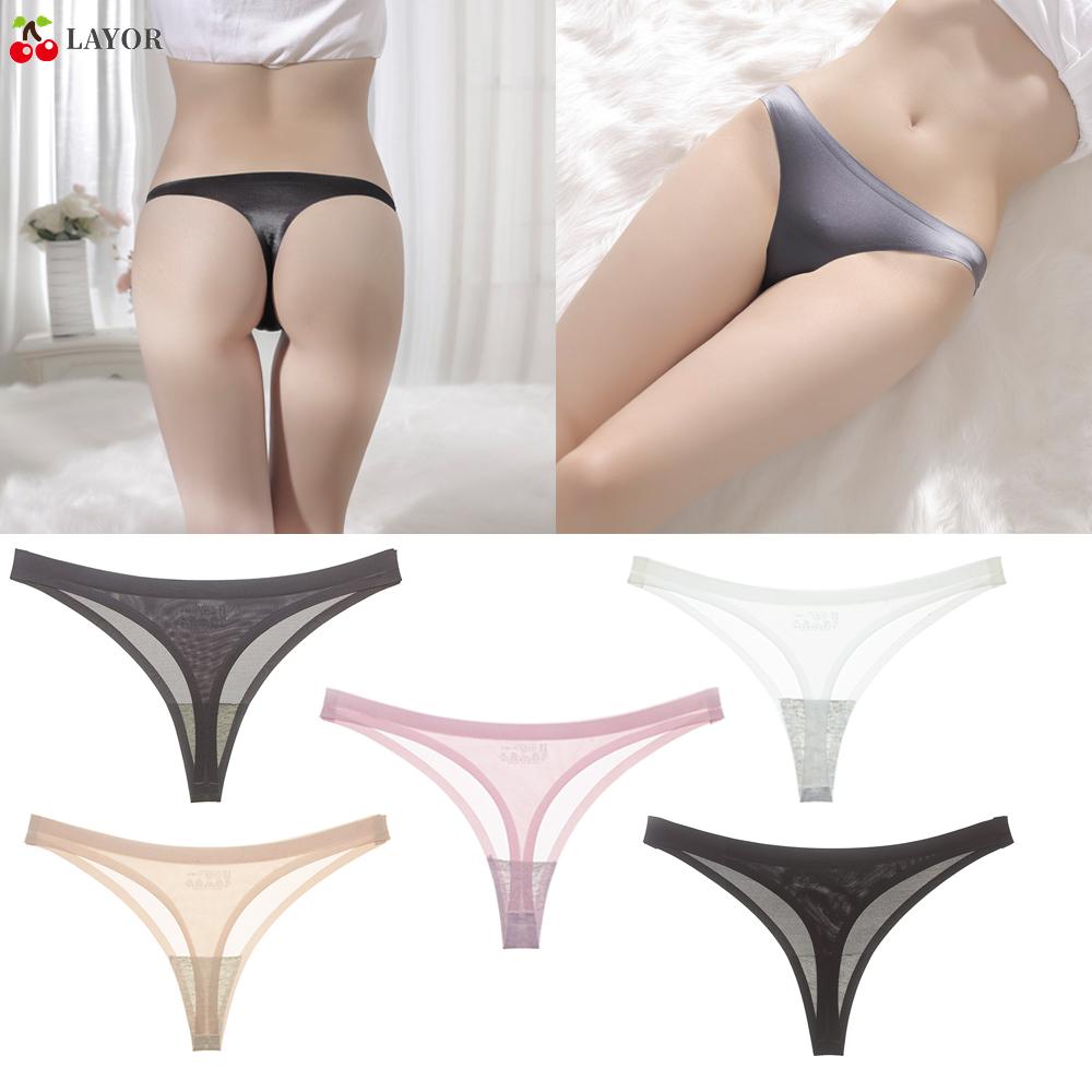 Quần Lót Lụa Lạnh Không Đường May Lưng Thấp Nhiều Màu Quyến Rũ Thời Trang Cho Nữ