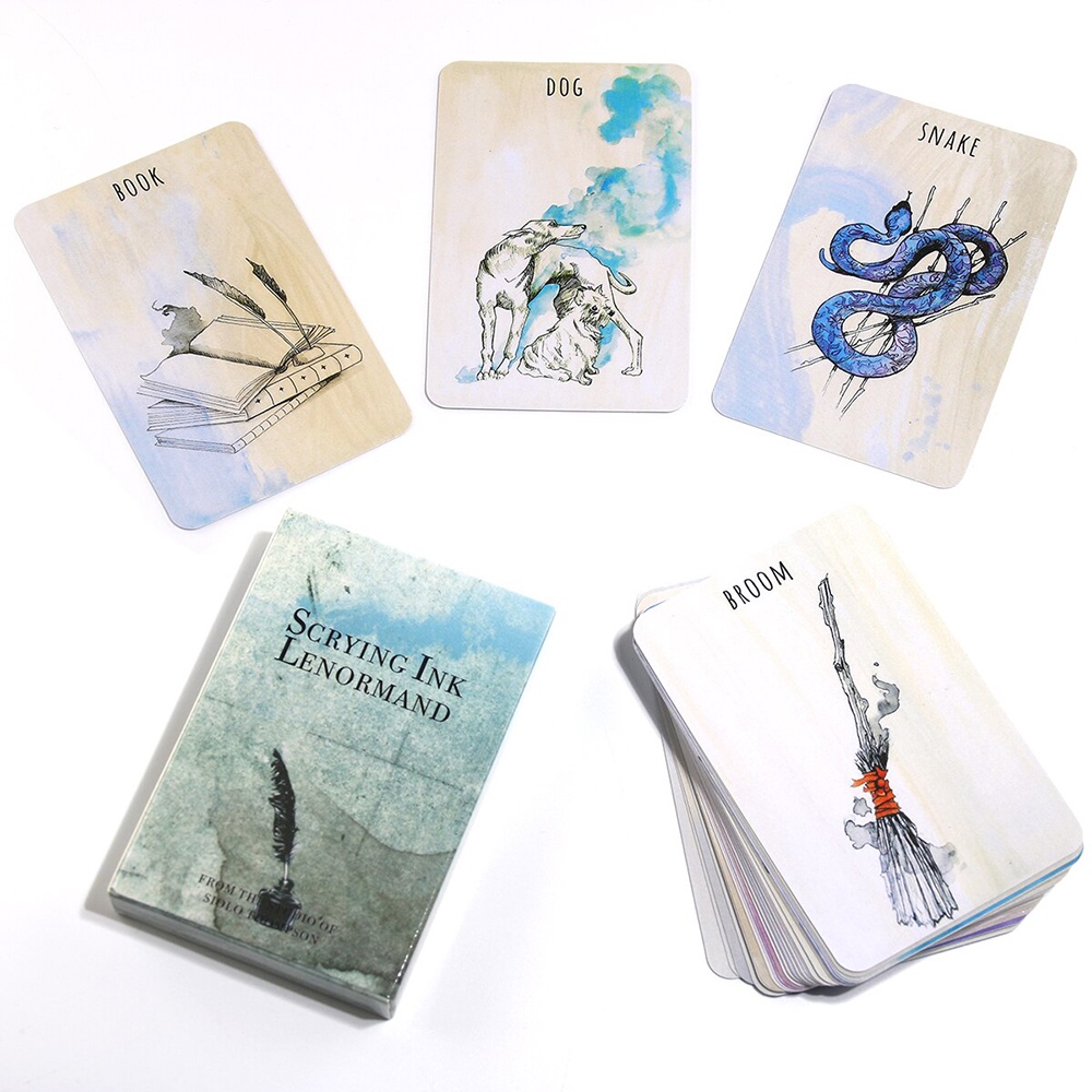 Bộ Bài Scrying Ink Lenormand 36 Lá Tặng Đá Thanh Tẩy SB54