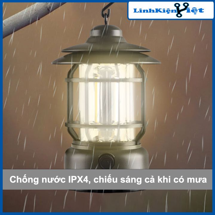 Đèn pin sách tay điều chỉnh độ sáng để bàn dùng cắm trại có móc treo đèn báo bão