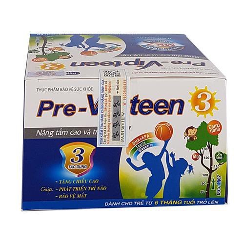 [CHÍNH HÃNG ] Pre-Vipteen 3 - Phát triển chiều cao, phát triển trí não, bảo vệ mắt- Hộp 20 gói