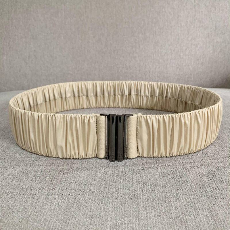 Thắt Lưng Vải Bóng Co Giãn Xếp Ly Nhiều Màu Lựa Chọn