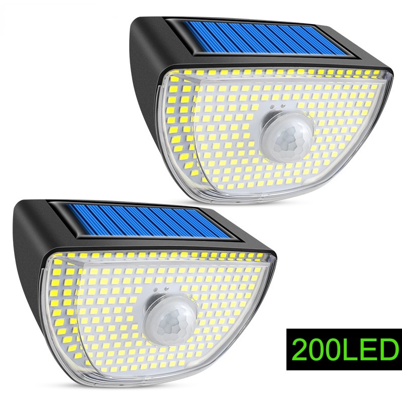 Đèn Led 200 Bóng Gắn Tường 3 Chế Độ Sử Dụng Năng Lượng Mặt Trời Chống Thấm Nước IP65