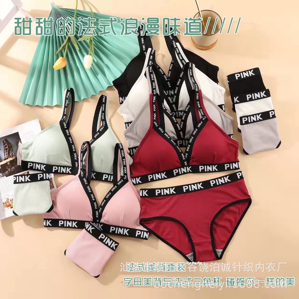 Bộ Đồ Lót Bra Cotton Pink Vanvene Free Size 40-60Kg Kiểu Dáng Thể Thao Áo Mút Rời Quần Lót Cotton Kháng Khuẩn B101 | BigBuy360 - bigbuy360.vn