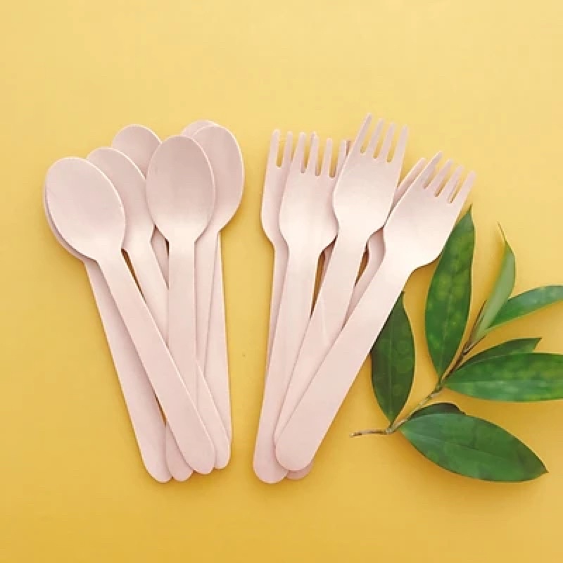 Muỗng Nĩa gỗ 16cm, bán set 20c mỗi loại