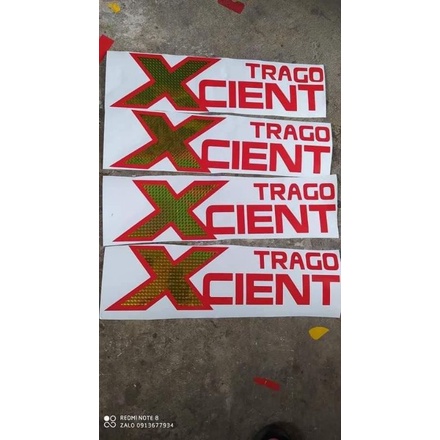 (sl: 2 tem) Tem Xcient trago trang trí xe, Tem decal Xcient dán xe tải, xe ben, Tem decal chữ Xcient dán xe