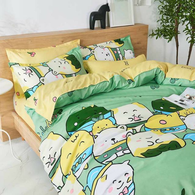 Bộ Chăn Ga Gối Bé Khoai Tây Cotton Poly