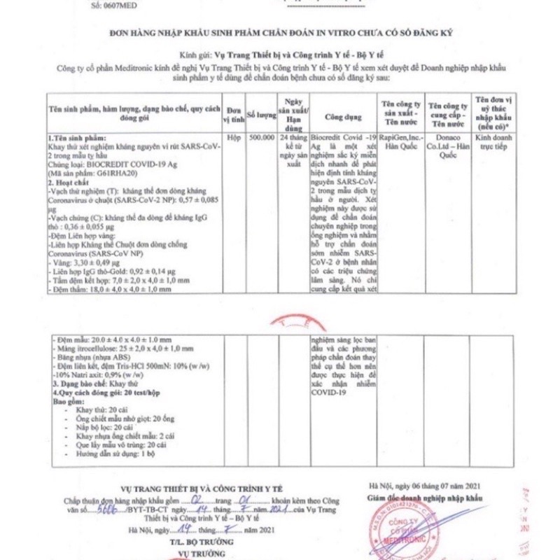 Kit test nhanh Biocredit COVID-19 Ag Test Nasal - Nhập Khẩu Hàn Quốc