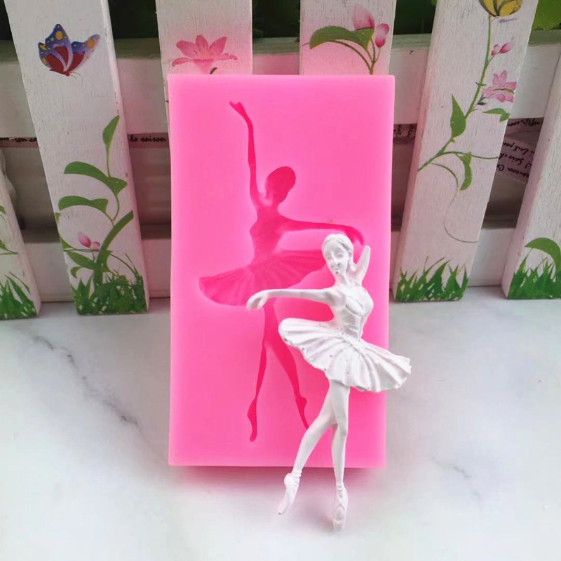 Khuôn Silicone Hình Cô Gái Múa Ba Lê Độc Đáo Dùng Trang Trí Bánh