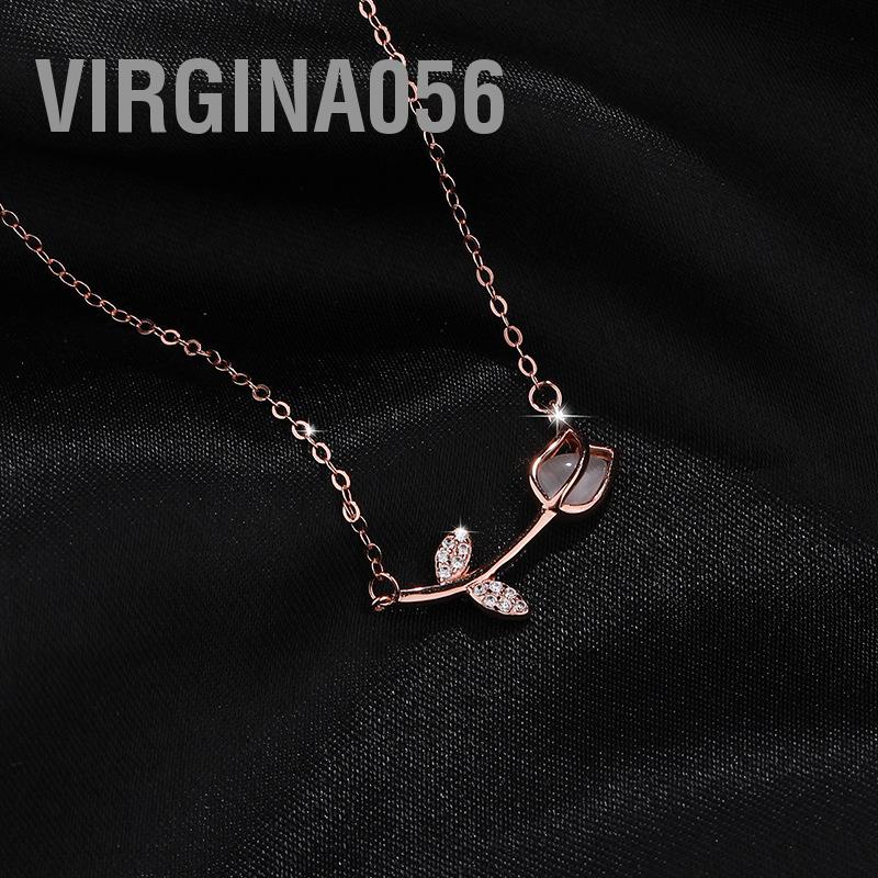 Virgina056 925 Vòng cổ bạc Mô hình hoa Chuỗi xương đòn trang trí cho phụ nữ Cô gái