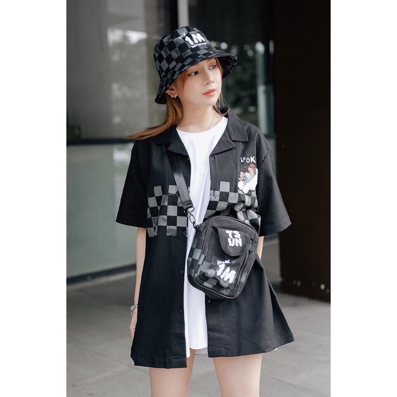 Áo Sơ Mi Look 1M bàn cờ siêu hot - Unisex