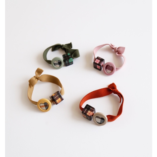 [Hàng mới về] Đồ cột tóc Handmade hạt vuông khoen tròn Retro Cổ điển