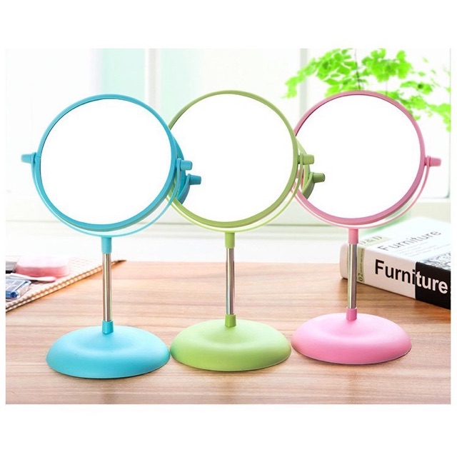 Gương trang điểm 2 mặt để bàn xoay 360 độ
