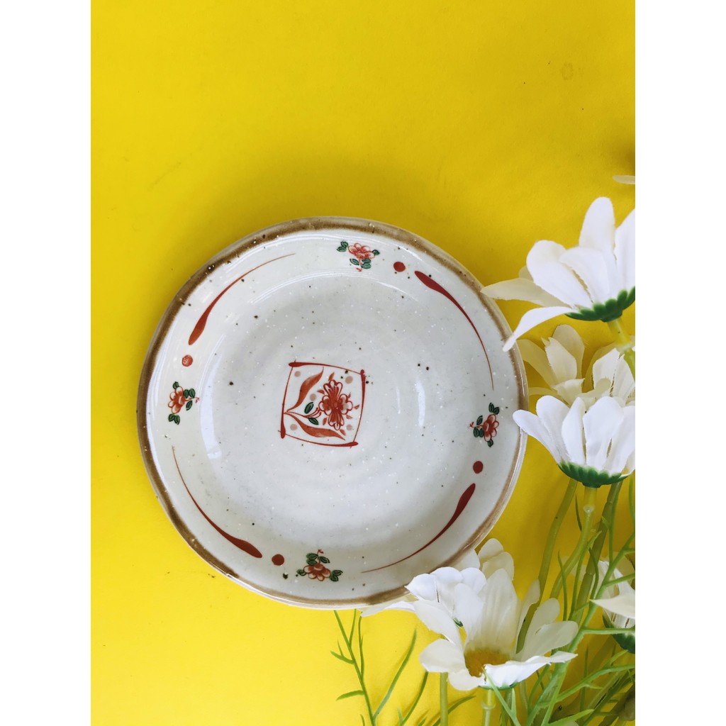 Set chén đĩa gốm Nhật hoa đỏ [SẴN HÀNG, GỐM MỘC CỰC ĐẸP] còn gì hơn vừa ngon miệng đẹp mắt