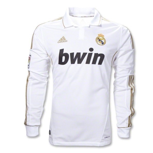 Áo Thun Bóng Đá Dài Tay Đội Tuyển Real Madrid 2011 2012 Size S-XXL