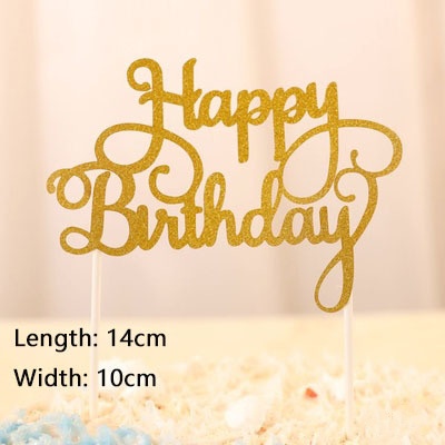 1 Cây Cắm Trang Trí Bánh Kem Bằng Acrylic Hình Chữ Happy Birthday