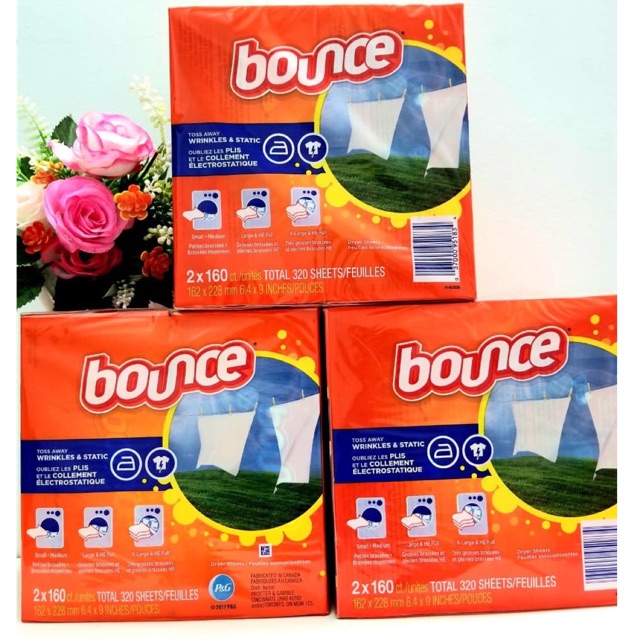 [combo 10 tờ] Giấy thơm quần áo Bounce Full hộp 160 tờ