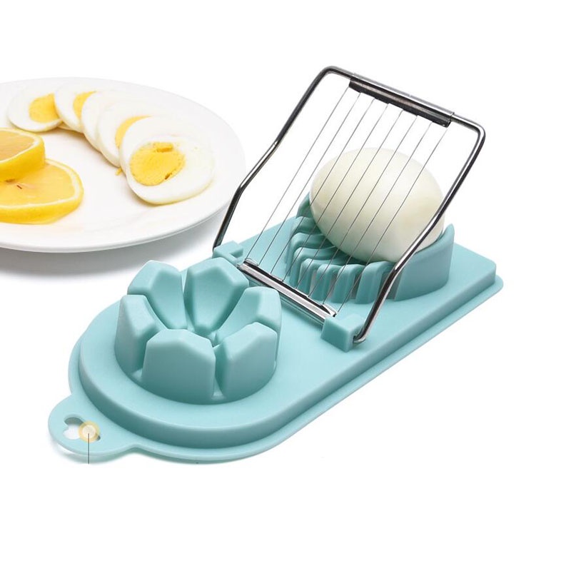 Dụng Cụ Cắt Lát Trứng 2 Trong 1 Đa Năng Bằng Thép Không Gỉ