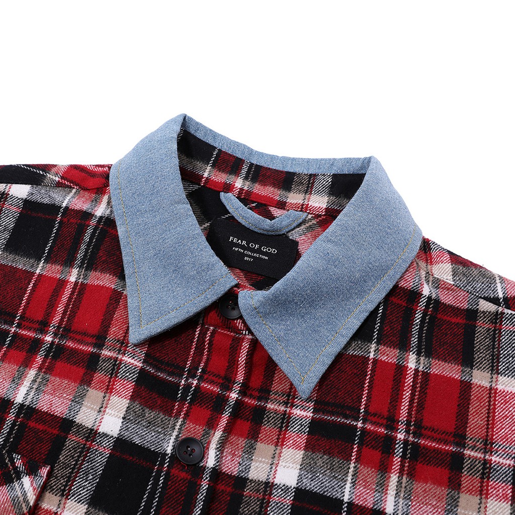 Áo sơ mi Fear Of God oversize check denim collar shirt