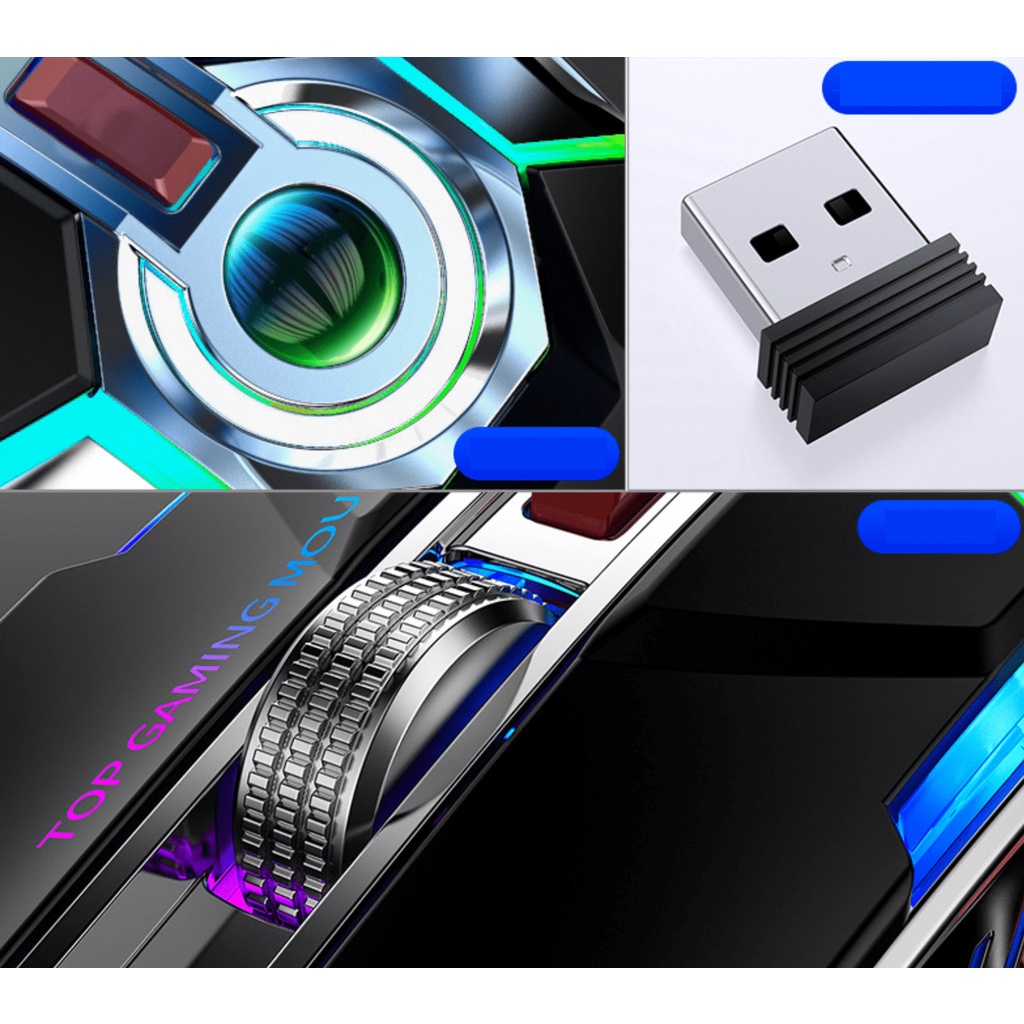 CHUỘT GAMING KHÔNG DÂY YINDIAO A5 LED RGB CHÍNH HÃNG