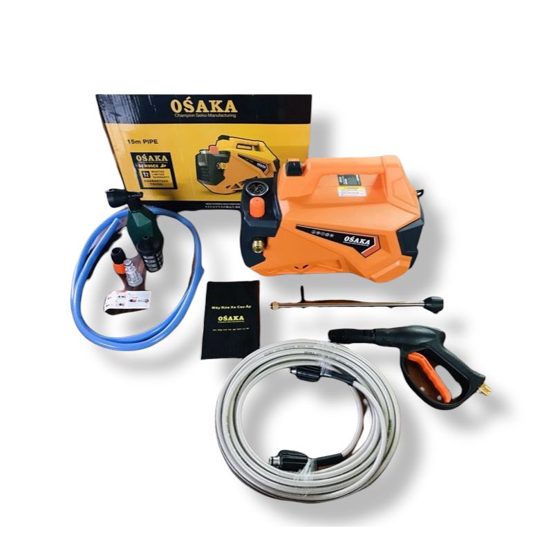 [Giá sốc] Máy rửa xe siêu mạnh OSAKA RS7 3000W Chỉnh áp - Dây xịt 15M , dây đồng 100% , tặng bình xịt xà phòng