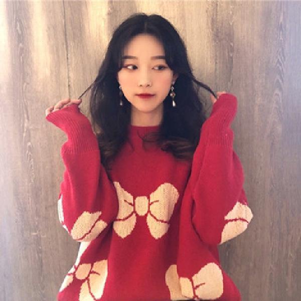 Áo Len Tay Dài Phong Cách Giáng Sinh Thời Trang Thu Đông Hàn Quốc Mới