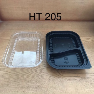 Set 50 Hộp đế đen đựng cơm 2 ngăn HT205