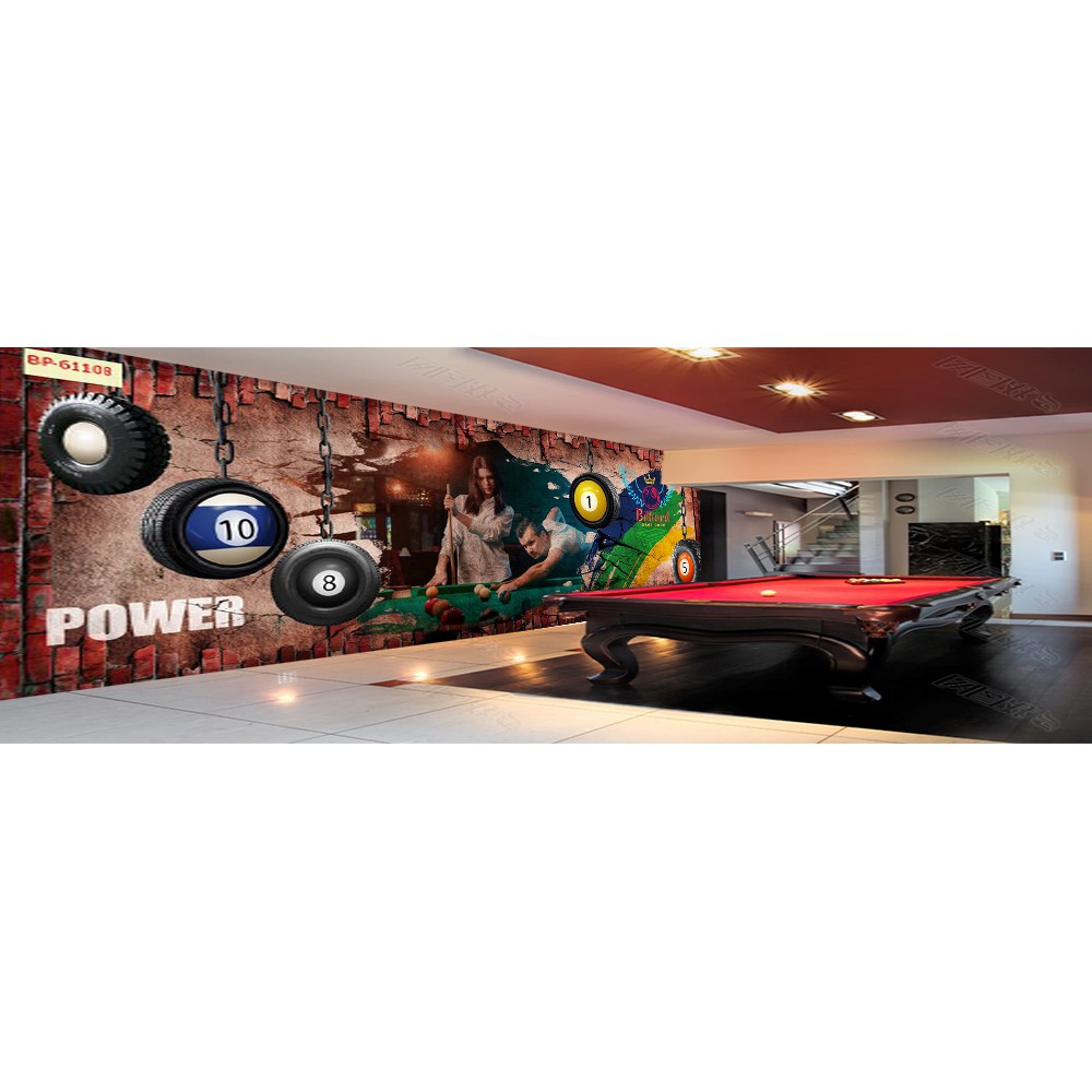 Tranh lụa 3d trang trí quán Bi-a Kích Thước 1,5m x 2m Bi-a 2
