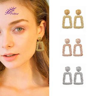(Fetar) Khuyên Tai Hợp Kim Hình Chữ Nhật Dài Hàn Quốc