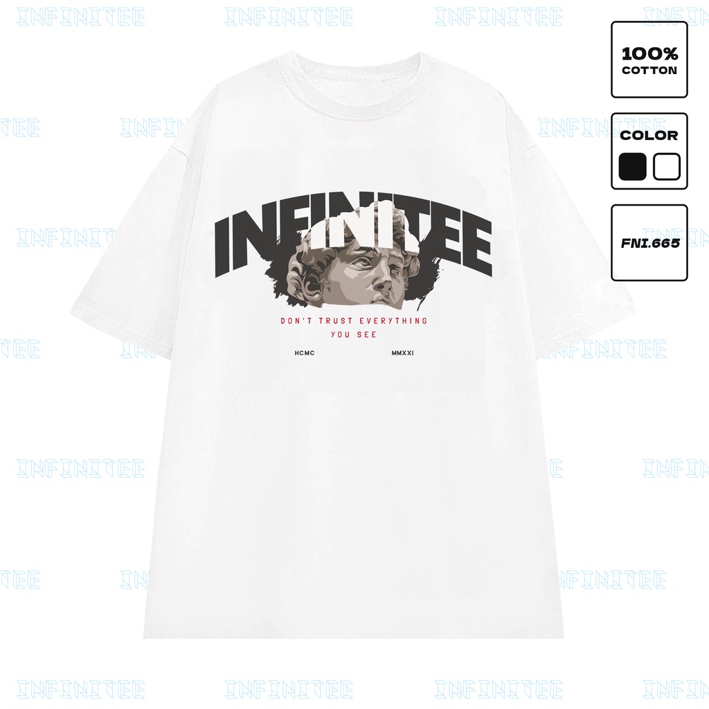 Áo thun INFINITEE Fni0094B, Thun 100% US Cotton - form rộng Unisex.