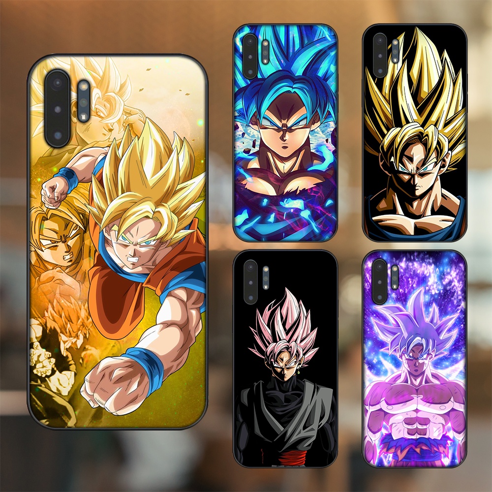 Ốp lưng Samsung Note 10 Plus viền đen in hình Goku Dragon Ball