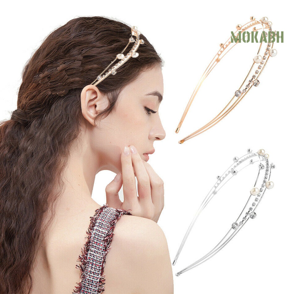 Cài Tóc Đính Đá / Ngọc Trai Giả Nhiều Lớp Xinh Xắn Thời Trang Cho Nữ