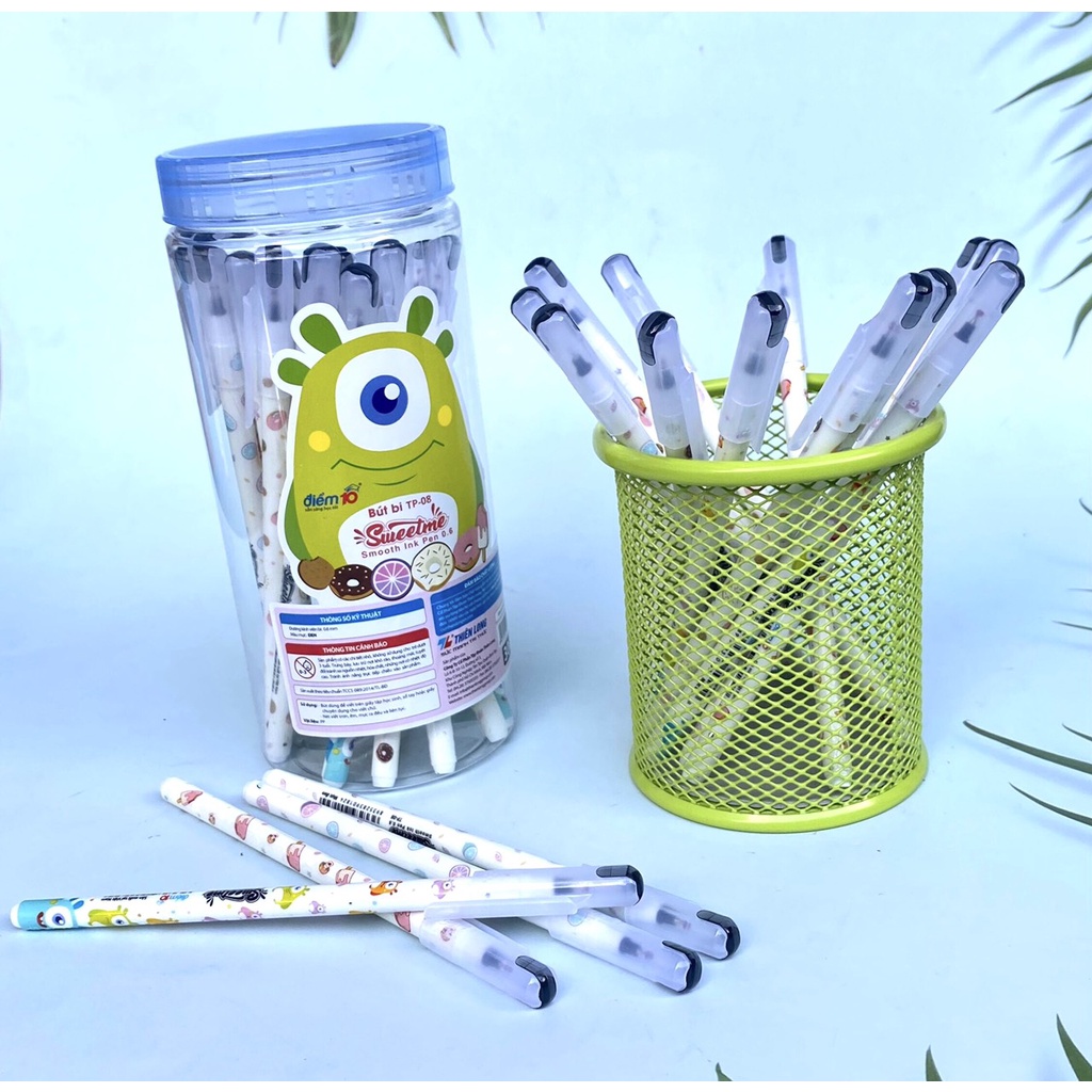 Bút bi điểm 10 Sweetime ngòi 0.6 - mực xanh/đen TP08 - vpp Diệp Lạc