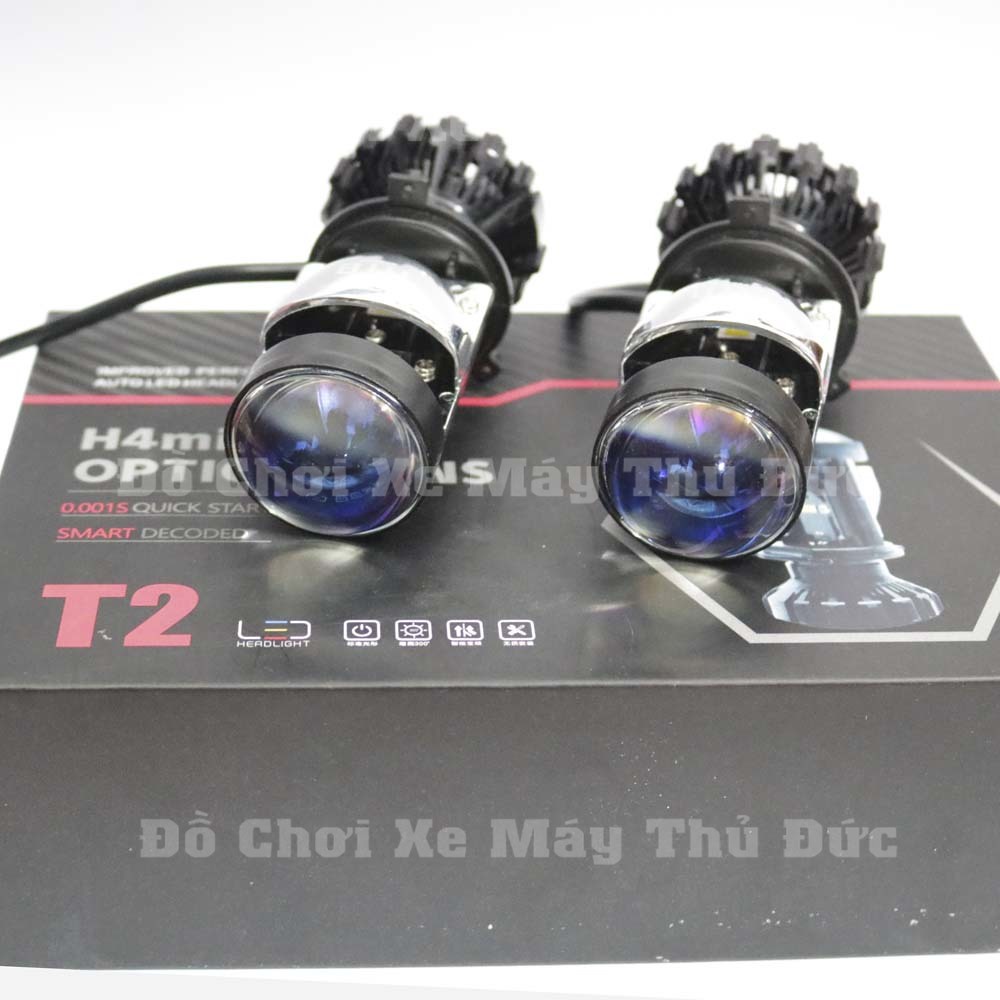 Bi Cầu led Mini T2 - Led Bi Cầu 2022, Chính Hãng MA racing, Kính Tím Gắn ô tô. xe máy